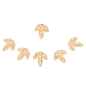 Jacquie Aiche Gold Vermeil Leaf Stud + Leaf Ear Jacket Earring